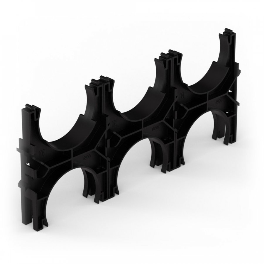 Кластер для двустенных труб d32 мм, тройной, двухсторонний (130 шт/кор) Промрукав