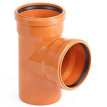 Тройник НПВХ 87° Dn 110*110 наружная канализация ХЕМКОР