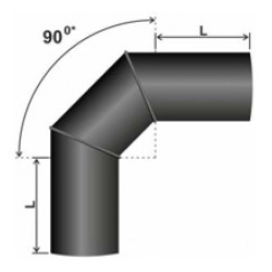 Отвод 3-х сегментный 45-90° D280мм